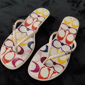 Coach Dorann wedge multi colored sandals